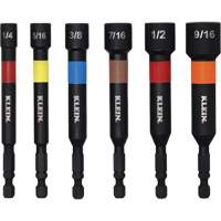 Embouts &agrave; &eacute;crous haute performance pour perceuse/visseuse, Embout 1/2"/5/16"/1/4"/3/8"/7/16"/9/16", Prise 1/4", 4" lo, Magn&eacute;tique Par Equipment