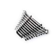 Jeu de cl&eacute;s SAE &agrave; 12 pans et 90 dents, T&ecirc;te articul&eacute;e/Combinaison &agrave; cliquet, 10 morceaux, Imp&eacute;rial Par Equipment