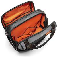 17" Tradesman Closed Top Tool Bag, Polyester, 3 Pockets, Black/Grey/Orange Par Equipment