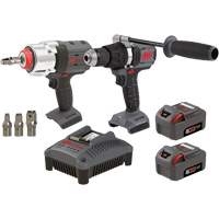 Hammer Drill & Impact Wrench Combo Kit, Lithium-Ion, 20 V Par Equipment