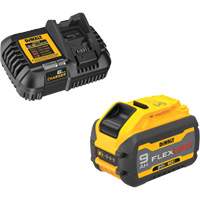 MAX FLEXVOLT Battery & Charger Kit, Lithium-Ion, 20 V/60 V, 9 Ah Par Equipment