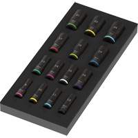 Insert en mousse pour jeu de douilles profondes Impaktor 1 Zyklop B, 15 Mcx, Chocs, Prise de 3/8", Profond Par Equipment