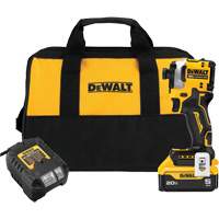 ATOMIC Brushless Cordless 3-Speed Impact Driver Kit, 1/4", 1825 in-lbs Max. Torque, 20 V, Lithium-Ion Par Equipment