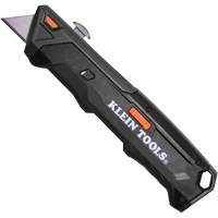 Couteau r&eacute;tractable &agrave; chargement automatique avec magasin de lames double face, Acier, Prise en Plastique Par Equipment