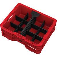Bac &agrave; profil bas PACKOUT, 15" x 18-5/8" x 6-5/8", Noir/Rouge Par Equipment