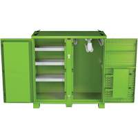 Ventilated Onsite PPE Storage Cabinet, Steel, High-Visibility Lime Green Par Equipment