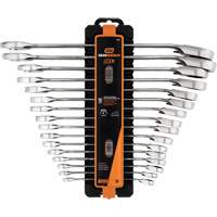 90-Tooth 12-Point Reversible Wrench Set, Ratcheting Box, 16 Pieces, Metric Par Equipment