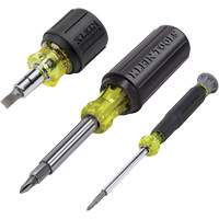 3-Piece Multi-Bit Screwdriver & Nut Driver Set, 12-63/100" L, Cushion Grip Handle Par Equipment