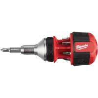 8-in-1 Compact Ratcheting 1/4" Drive Multi-Bit Driver, Cushion Grip Handle Par Equipment