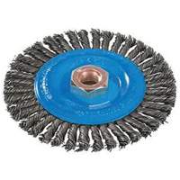 Stringer Bead Knotted Wire Brush, 4" Dia., 0.02" Fill, 5/8"-11 Arbor, Aluminum/Stainless Steel Par Equipment
