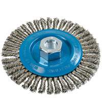 Knot-Twisted Stringer Bead Wire Wheel, 5" Dia., 0.02" Fill, 5/8"-11 Arbor, Aluminum/Stainless Steel Par Equipment