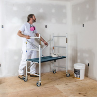 Mobile Work Scaffolding - Mini Scaffoldings, Aluminum Frame, 42" D x 48-1/2" H Par Equipment