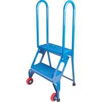 Portable Folding Ladder, 2 Steps, Perforated, 20" High VC436 | Par Equipment