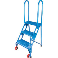 Portable Folding Ladder, 3 Steps, Perforated, 30" High VC437 | Par Equipment