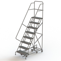 All Directional Rolling Ladder, 8 Steps, 24" Step Width, 80" Platform Height, Steel Par Equipment