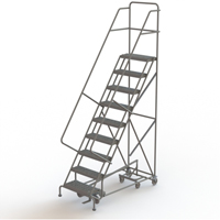 All Directional Rolling Ladder, 9 Steps, 24" Step Width, 90" Platform Height, Steel VC552 | Par Equipment