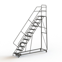 Heavy Duty Safety Slope Ladder, 12 Steps, Perforated, 50° Incline, 120" High Par Equipment