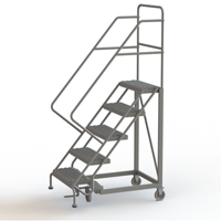 Safety Slope Rolling Ladder, 5 Steps, Serrated, 50° Incline, 50" High Par Equipment