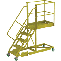 Cantilever Rolling Ladder, Supported, 5 Steps, 40" Platform Depth, 50" Platform Height Par Equipment