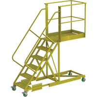 Cantilever Rolling Ladder, Supported, 6 Steps, 40" Platform Depth, 60" Platform Height Par Equipment