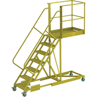 Cantilever Rolling Ladder, Supported, 7 Steps, 40" Platform Depth, 70" Platform Height Par Equipment