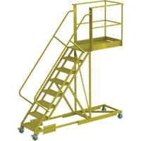 Cantilever Rolling Ladder, Supported, 8 Steps, 40" Platform Depth, 80" Platform Height Par Equipment