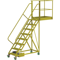 Cantilever Rolling Ladder, Unsupported, 8 Steps, 40" Platform Depth, 80" Platform Height Par Equipment