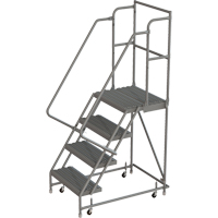 Escabeaux roulants &agrave; dessus profond, 4 marches, Largeur de la marche 16", Hauteur de la plateforme 40", Acier Par Equipment
