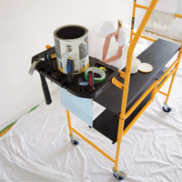 Jobsite Series 4' Safety Rail & Tool Shelf Scaffold Kit, Steel Frame, 49-1/2" D x 57-3/4" H Par Equipment