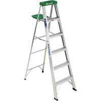 Step Ladder with Pail Shelf, 6', Aluminum, 225 lbs. Capacity, Type 2 VD565 | Par Equipment