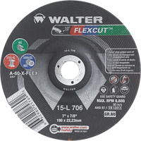 Flexcut™ Depressed Centre Grinding Wheels, 7", 60 Grit, Aluminum Oxide, 7/8", 8600 RPM, Type 29 VV141 | Par Equipment