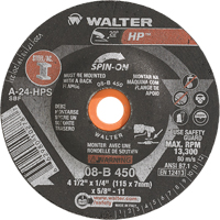 Meule HP vissable, 4-1/2" x 1/4", Arbre de 5/8"-11, Type 27S Par Equipment