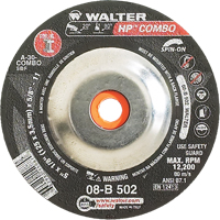 Meule combin&eacute;e HP Combo vissable, 5" x 1/8", Arbre de 5/8"-11, Type 27S Par Equipment