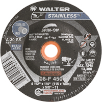 Depressed Centre Grinding Wheels - Stainless Type 27, 4-1/2" x 1/4", 5/8"-11 Arbor, Type 27S Par Equipment