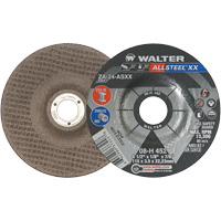 Depressed Centre Grinding Wheels - Allsteel XX, 4-1/2" x 1/8", 7/8" Arbor, Type 27, Zirconia Alumina, 13300 RPM Par Equipment