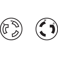 Prise mise &agrave; la terre verrouillable &agrave; deux bornes et trois fils, Nylon, 15 A, 250 V, L6-15P Par Equipment