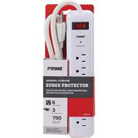 Surge Protector, 6 Outlets, 750 J, 1875, 3' Cord XC299 | Par Equipment