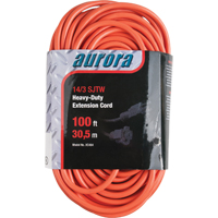 Vinyl Extension Cord, Outdoor, SJTW, 14/3 AWG, 13 A, 100' Par Equipment