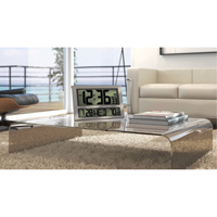 Jumbo Clock, Digital, Battery Operated, 16.5" W x 1.7" D x 11" H, Silver Par Equipment