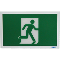 Running Man Exit Sign, LED, Battery Operated, 12" L x 7 1/2" W, Pictogram XE662 | Par Equipment