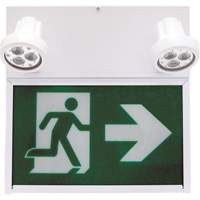 Running Man Exit Sign, LED, Battery Operated/Hardwired, 12" L x 12 1/2" W, Pictogram XE664 | Par Equipment