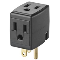 Grounded Triple Cube, 3 Outlet(s), None, 15 Amps, 1875 W, 125 V XH019 | Par Equipment