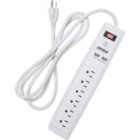 Limiteur de surtension avec chargeur USB, 6 Prises, 1200 J, 1875 W, Cordon 6' Par Equipment