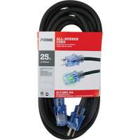 All-Rubber Extension Cord, Outdoor, SJOOW, 12/3 AWG, 15 A, 25' Par Equipment