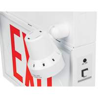 Exit Sign with Security Lights, LED, Battery Operated/Hardwired, 12-1/10" L x 11" W, English Par Equipment