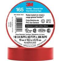 Temflex™ General Use Vinyl Electrical Tape 165, 19 mm (3/4") x 18 M (60'), Red, 6 mils XI867 | Par Equipment