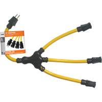 "W" Adapter, STW, 12/3 AWG, 15 A, 3 Outlet(s), 2' XJ240 | Par Equipment