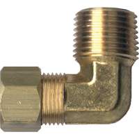 90° Pipe Elbow Fitting, Tube x Male Pipe, Brass, 1/4" x 1/2" NIW399 | Par Equipment