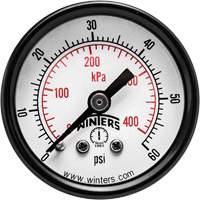 Manomètre économique,  2", 0 - 60 psi, Fixation arrière, Analogique YB865 | Par Equipment