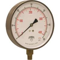 Contractor Pressure Gauge, 4-1/2" , 0 - 60 psi, Bottom Mount, Analogue YB899 | Par Equipment